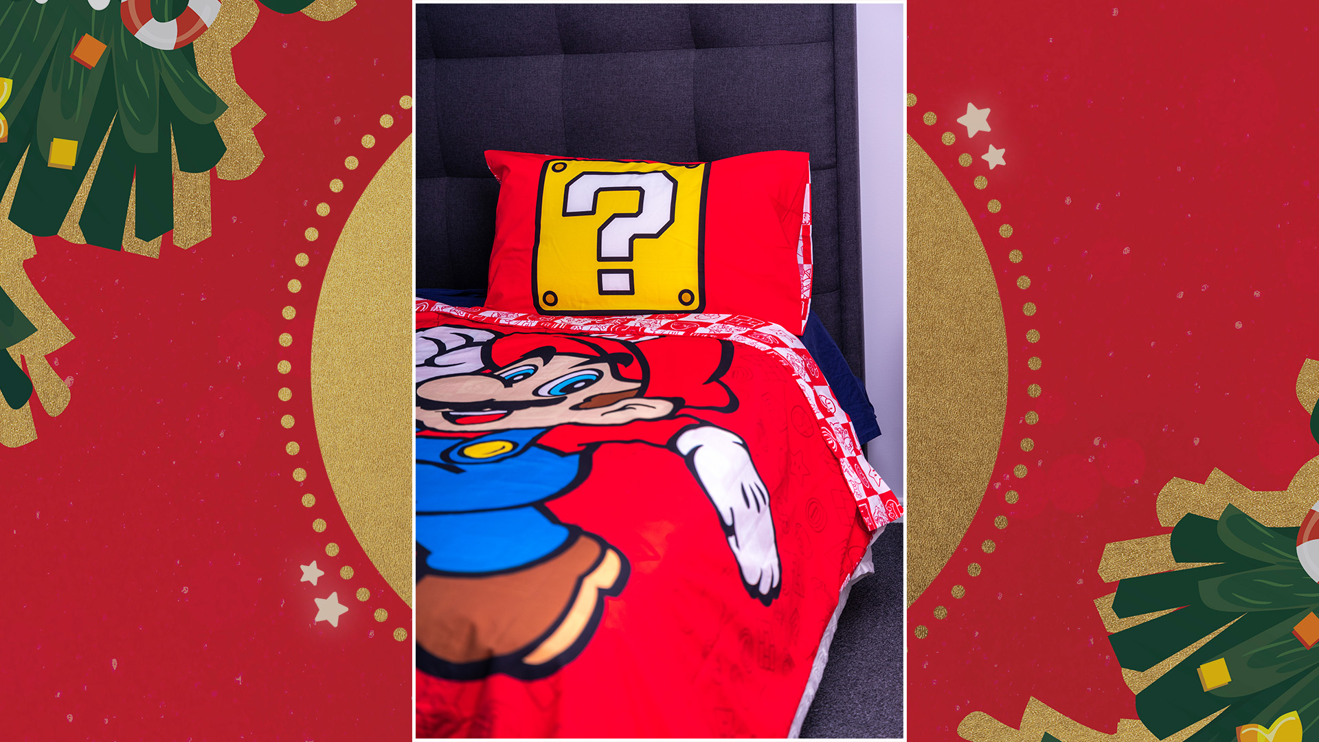 Nintendo - Mario Quilt Cover Set - Single - Christmas_2